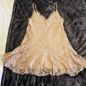 Zara floral lace tan minidress